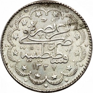 Реверс монеты Османская империя, 10 курушей, 1909