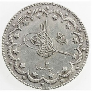 Аверс монеты Османская империя, 10 курушей, 1909, Визит Мехмеда V на монетный двор Эдирне
