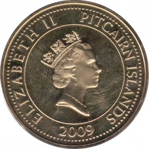 Аверс монеты Острова Питкэрн, 1 доллар, 2009-2010