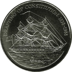 Реверс монеты Острова Питкэрн, 1 доллар, 1988, 150 лет составлению Конституции