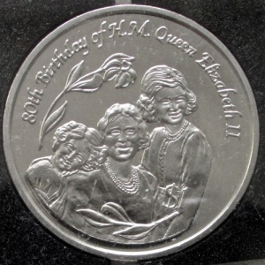 Реверс монеты Острова Питкэрн, 1 доллар, 2006, 80 лет со дня рождения Королевы Елизаветы II