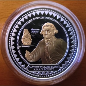 Реверс монеты Острова Питкэрн, 2 доллара, 2009, H.M.A.V. Bounty - Уильям Блай