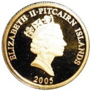 Аверс монеты Острова Питкэрн, 5 долларов, 2005, Библия "Баунти"