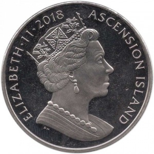 Аверс монеты Остров Вознесения, 1 крона, 2018, 65 лет Коронации