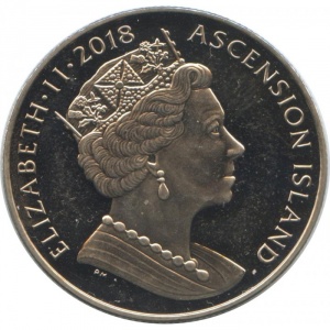 Аверс монеты Остров Вознесения, 1 крона, 2018, 100 лет окончанию Первой Мировой войны