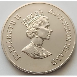 Аверс монеты Остров Вознесения, 50 пенсов, 1998, Всемирный фонд дикой природы - Фрегат