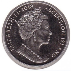 Аверс монеты Остров Вознесения, 1 крона, 2018, Креветки