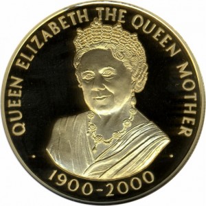 Реверс монеты Остров Вознесения, 50 пенсов, 2000, 100 лет со дня рождения Королевы-матери