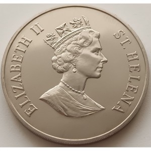Аверс монеты Остров Святой Елены, 50 пенсов, 1997, 50 лет свадьбе Королевы Елизаветы II и Принца Филиппа