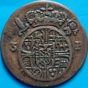 Аверс монеты Падерборн, 3 пфеннига, 1743