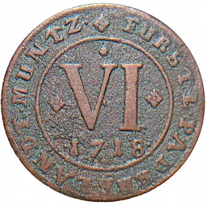 Реверс монеты Падерборн, 6 пфеннигов, 1718
