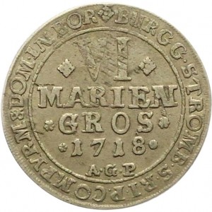 Реверс монеты Падерборн, 6 мариенгрошей, 1718