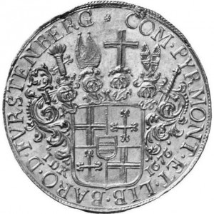 Реверс монеты Падерборн, 6 дукатов, 1676