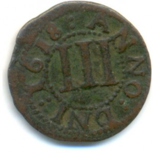 Реверс монеты Падерборн, 3 пфеннига, 1618