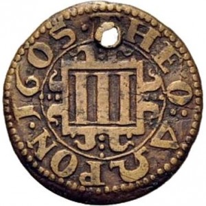 Реверс монеты Падерборн, 3 пфеннига, 1605