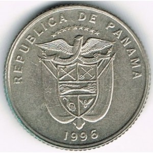 Аверс монеты Панама, 1/10 бальбоа, 1996-2001