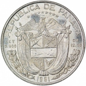 Аверс монеты Панама, ½ бальбоа, 1961