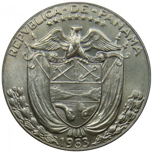 Аверс монеты Панама, ½ бальбоа, 1973-1993