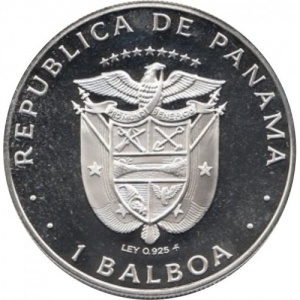Аверс монеты Панама, 1 бальбоа, 1975-1979, Васко Нуньес де Бальбоа