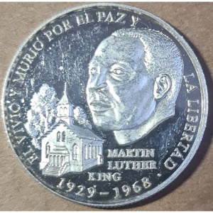 Реверс монеты Панама, 1 бальбоа, 1988, Мартин Лютер Кинг
