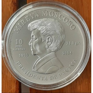 Аверс монеты Панама, 10 бальбоа, 1999, Панамский канал