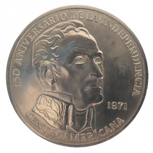 Реверс монеты Панама, 20 бальбоа, 1971, 150 лет Независимости - Независимость Центральной Америки