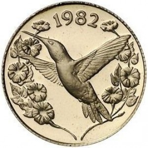 Реверс монеты Панама, 20 бальбоа, 1982, Колибри