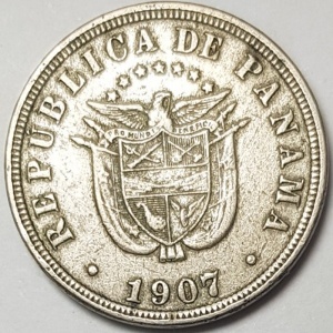 Аверс монеты Панама, 2½ сентесимо, 1907