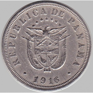 Аверс монеты Панама, 2½ сентесимо, 1916-1918
