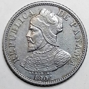Аверс монеты Панама, 5 сентесимо, 1904-1916