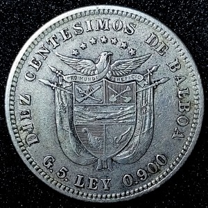 Реверс монеты Панама, 10 сентесимо, 1904