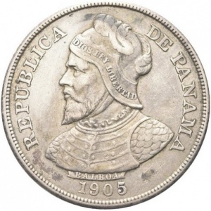 Аверс монеты Панама, 50 сентесимо, 1904-1905