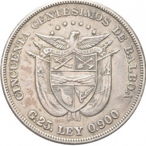 Реверс монеты Панама, 50 сентесимо, 1904-1905