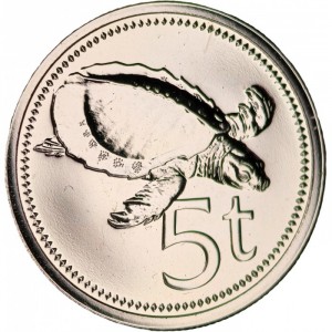 Реверс монеты Папуа - Новая Гвинея, 5 тойя, 1975-1999