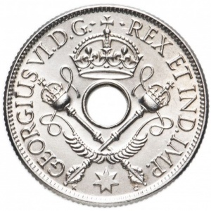 Аверс монеты Папуа - Новая Гвинея, 1 шиллинг, 1938-1945