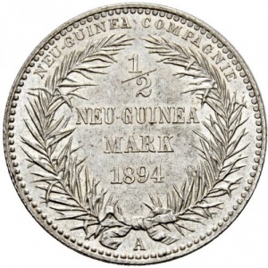 Реверс монеты Папуа - Новая Гвинея, ½ марки, 1894