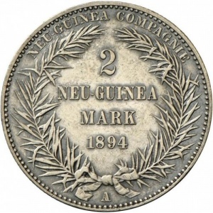 Реверс монеты Папуа - Новая Гвинея, 2 марки, 1894