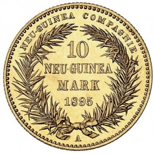 Реверс монеты Папуа - Новая Гвинея, 10 марок, 1895