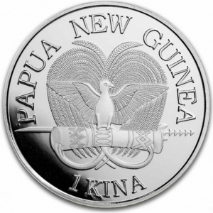 Аверс монеты Папуа - Новая Гвинея, 1 кина, 2023, Цветок райской птицы