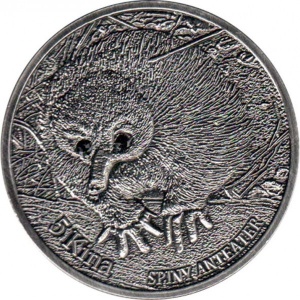Реверс монеты Папуа - Новая Гвинея, 5 кина, 2012, Ехидна