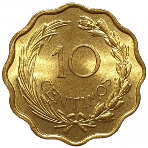 Реверс монеты Парагвай, 10 сентимо, 1953
