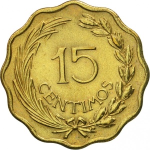 Реверс монеты Парагвай, 15 сентимо, 1953