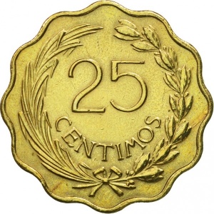 Реверс монеты Парагвай, 25 сентимо, 1953