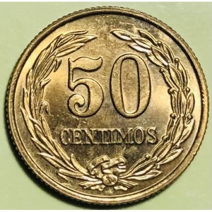 Реверс монеты Парагвай, 50 сентимо, 1944-1951