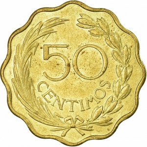 Реверс монеты Парагвай, 50 сентимо, 1953