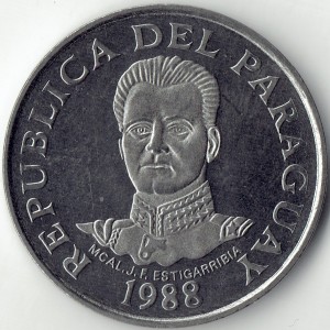 Аверс монеты Парагвай, 50 гуарани, 1980-1988
