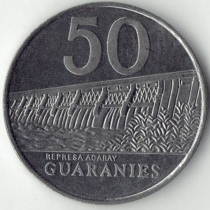 Реверс монеты Парагвай, 50 гуарани, 1980-1988