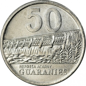 Реверс монеты Парагвай, 50 гуарани, 2006-2019