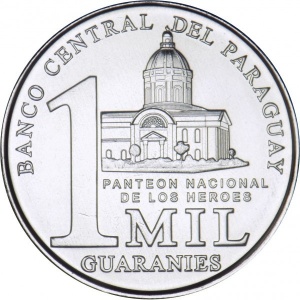 Реверс монеты Парагвай, 1000 гуарани, 2006-2022