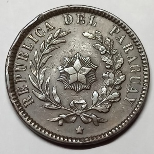 Аверс монеты Парагвай, 2 сентесимо, 1870